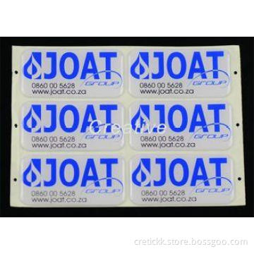 Self Adhesive Epoxy Domes Logo Label Stickers / Resin Domed